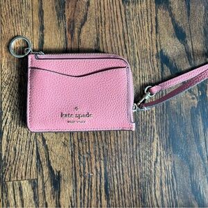 Kate Spade Pink Leather Wristlet Card Holder
